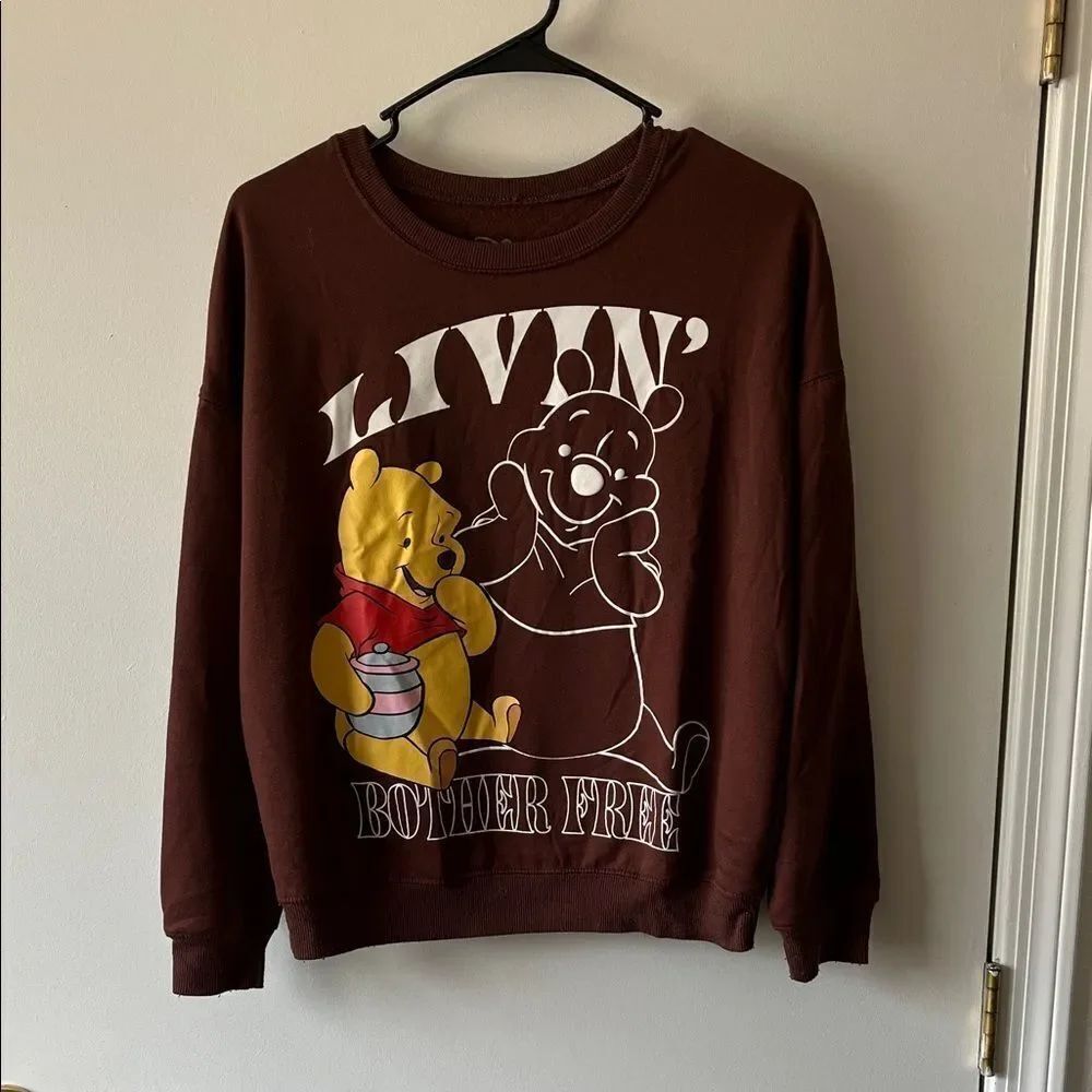 Disney Brown Crewneck Sweater with Bear Design Size XS GUC